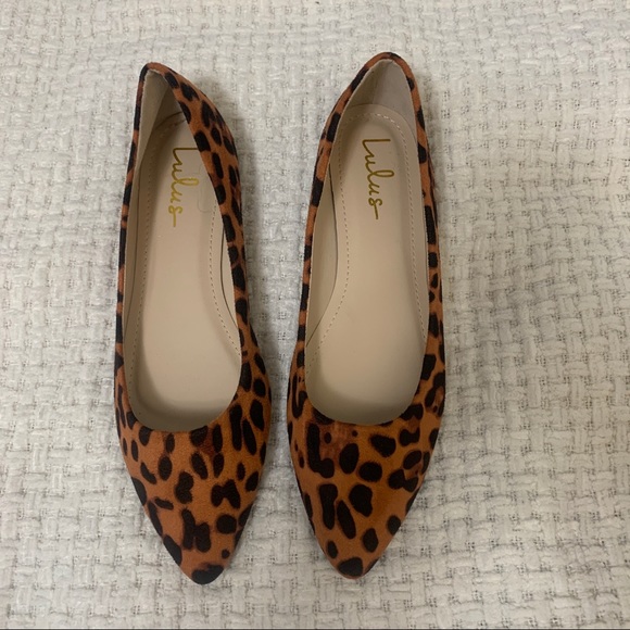 Lulus Shoes - NWOT Lulu’s Holly Leopard Print Faux Suede Flats